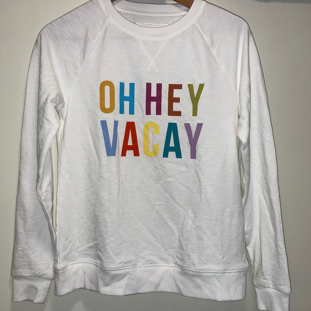 Sonoma white vacay lightweight sweatshirt.